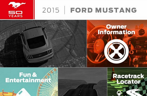 Mustang App home page text