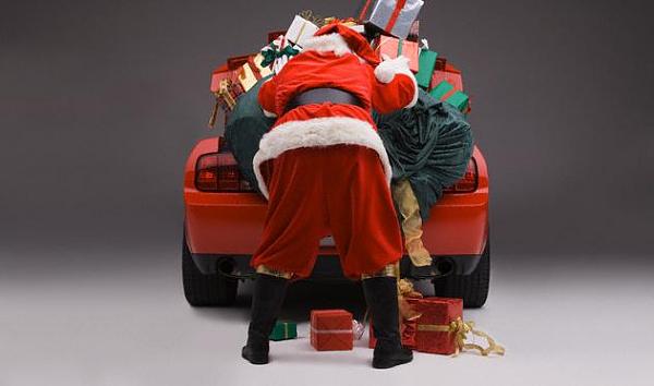 Show Some Christmas Spirit! Find a Holiday Avatar!-santa-claus-car-mustang.jpg