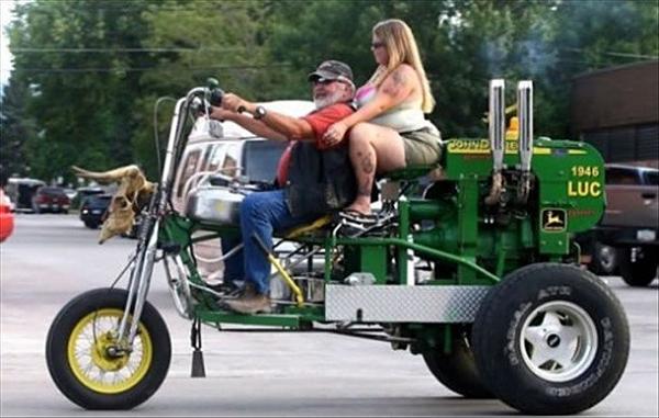 Snow covered garage collapses on my Stang!-redneck-chopper-john-deere-motorcycle.jpg