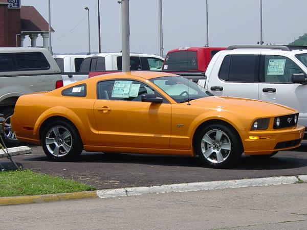 Here's pics of 2007 Orange GT from my Local Ford Dealership today 6/15/06-dsc04019.jpg