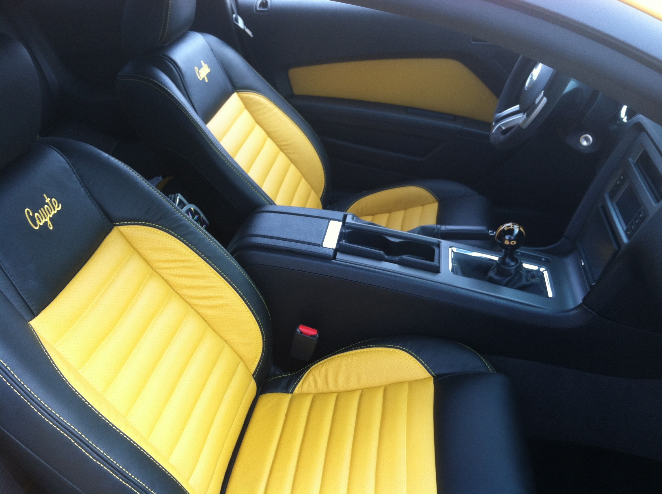 Some Custom Interior Work On The Yellow Blaze The Mustang
