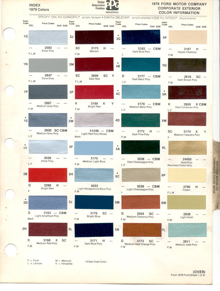 2006 Ford F 150 Color Chart