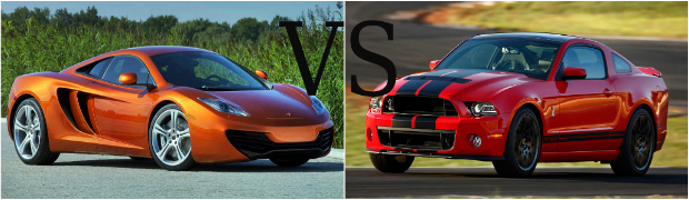 2013 Shelby GT500 vs McLaren MP4-12C: Domestic vs Exotic Battle