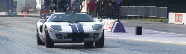 Twin Turbo, Supercharged and Nitrous Injected Ford GT Runs 9.3 @ 151 mph