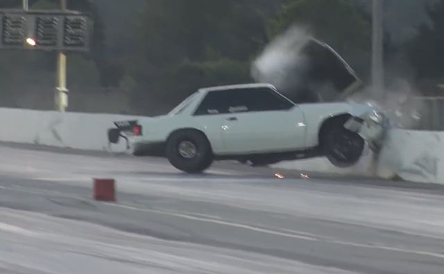 Nitro-Boosted Fox Body Mustang Slams Into the Wall