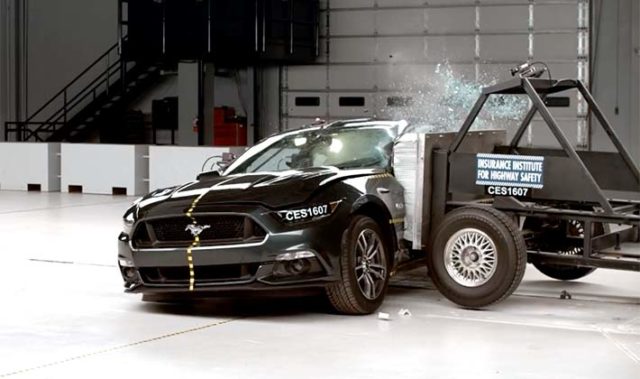 Watch the IIHS Destroy a 2016 Ford Mustang Over and Over