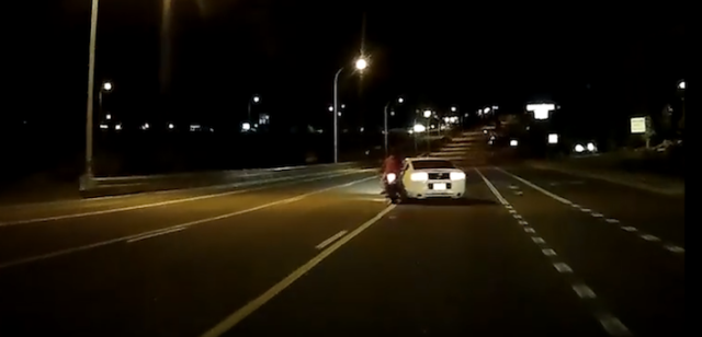 Road Rage Mustang Driver Rams Motorcyclist
