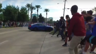 Another Mustang Almost Eats Spectators at Houston Cars and Coffee