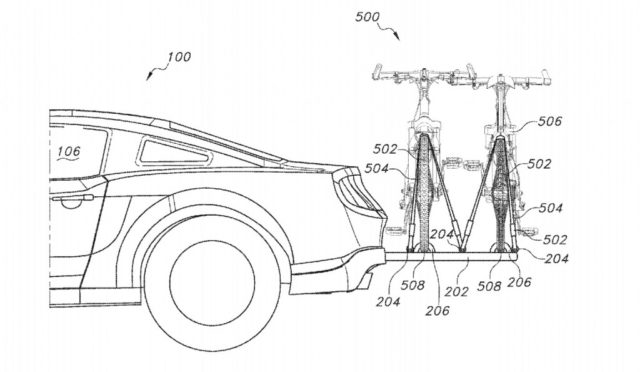 Ford has just filed a patent for an integrated Mustang bike rack.