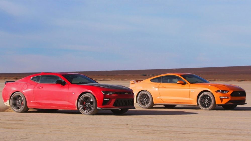 Mustang GT vs Camaro SS 1LE Desert Drag Race Showdown!