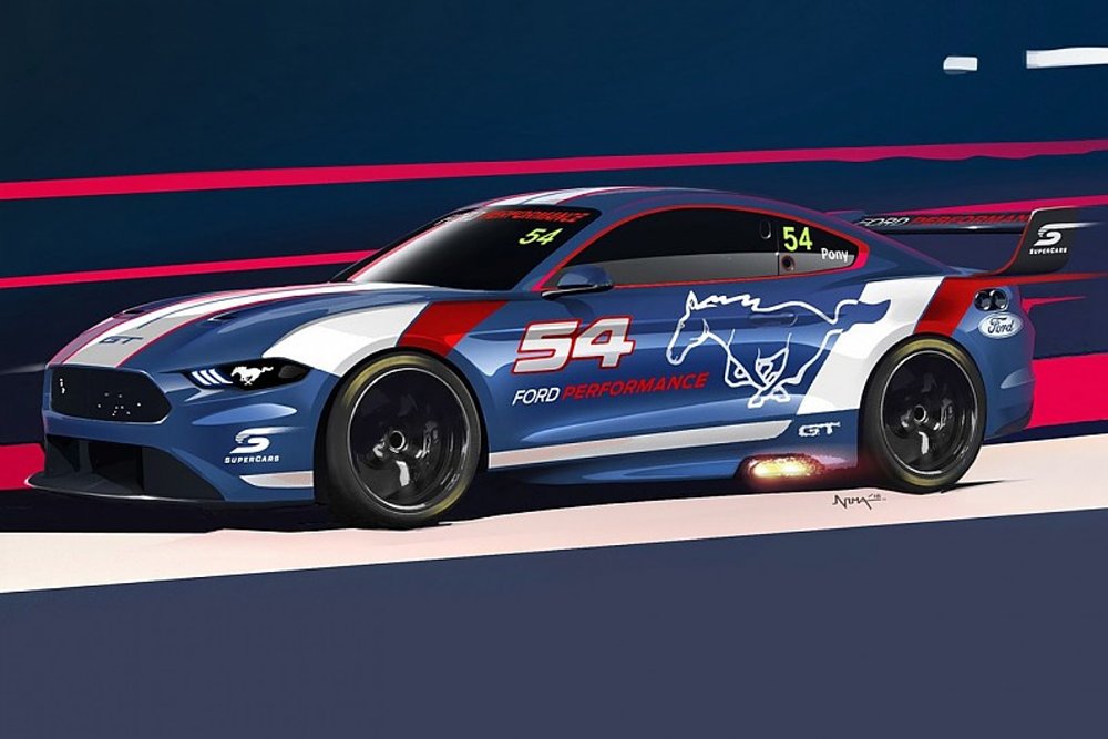 Australian Supercars Ford Mustang Drawing