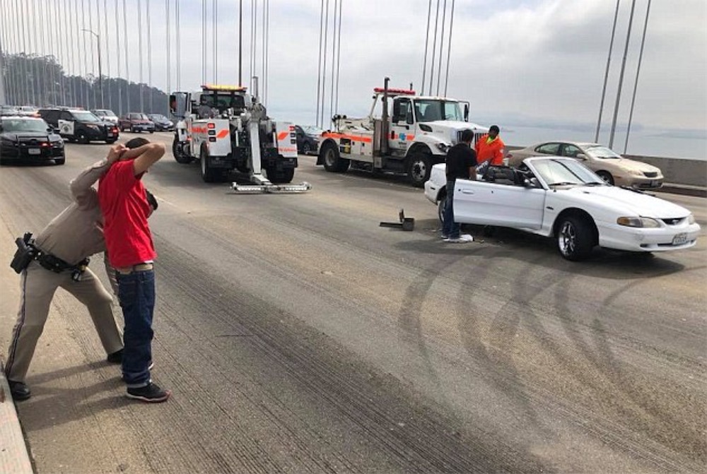 Mustangs driver arrested for donuts on San Francisco Bay Bridge