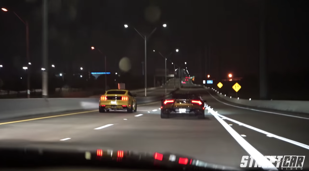 750-horse Lamborghini Huracán versus blown Mustang GT. 