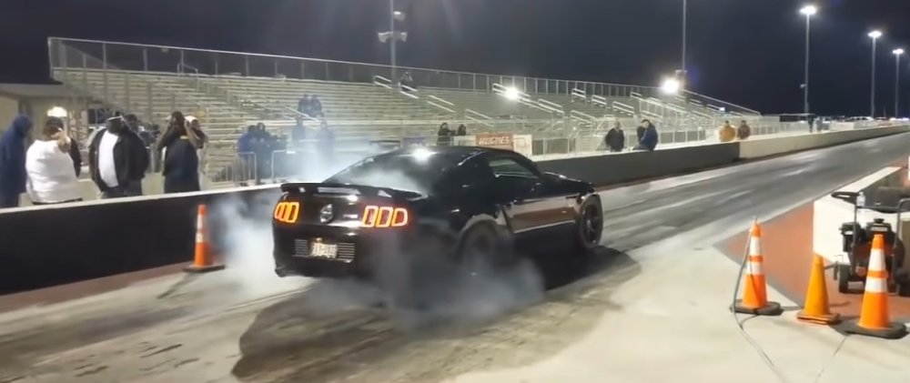 Black Ford Mustang GT Burnout