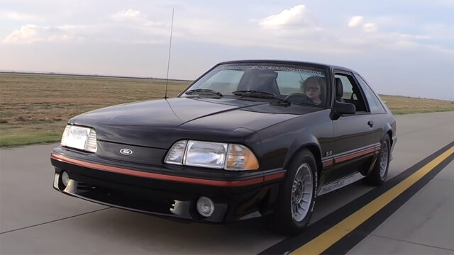Woman drivers her late son's 1988 Ford Foxbody Mustang GT