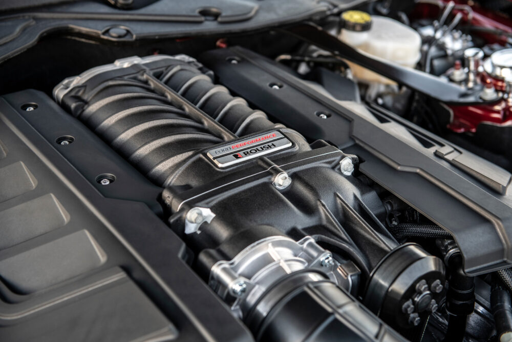 Close up of Roush supercharger