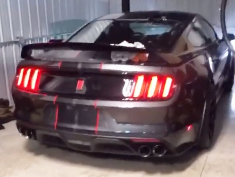 Son Smacks Dad's GT350R Into the Garage Wall