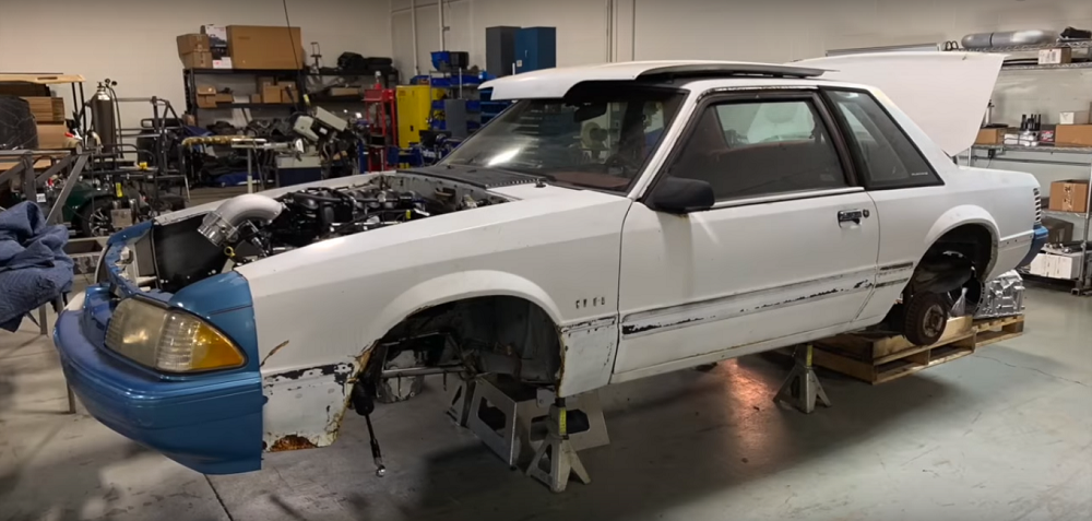 themustangsource.com Shop Stuffs the New 'Godzilla' 7.3-liter V8 into a Fox Body