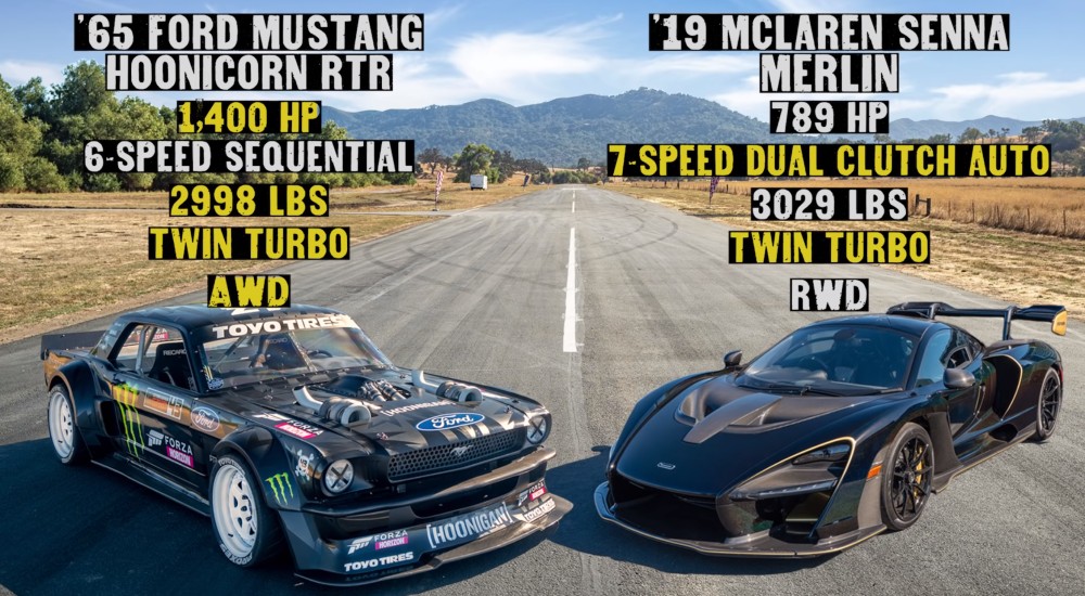Hoonigan Mustang vs Merlin McLaren