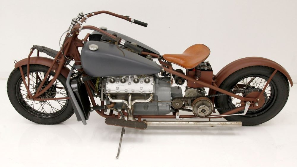 1938 Indian Motorcycle With Ford Flathead V8