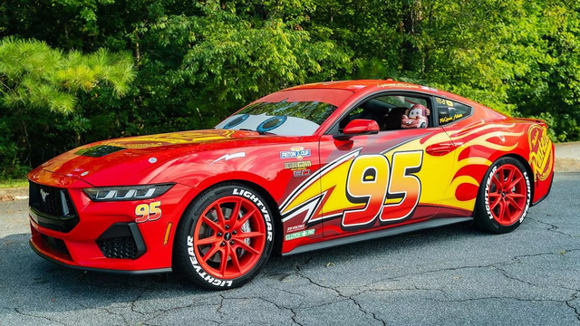 Brand New 2024 Mustang Transformed Into Real Life Lightning McQueen