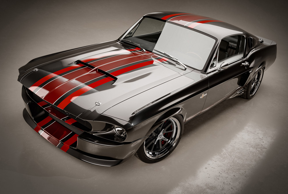 Classic Recreations Carbon Fiber Mustang GT500CR Top down view